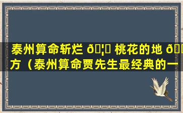 泰州算命斩烂 🦁 桃花的地 🌻 方（泰州算命贾先生最经典的一句）